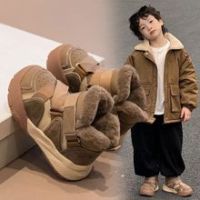 儿童雪地靴2025冬季新款男童大棉鞋加绒加厚女童鞋子宝宝防水防滑