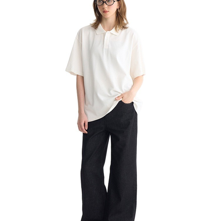 13深蓝色原牛2021版型经典宽松直筒牛仔裤男女棉|undefined