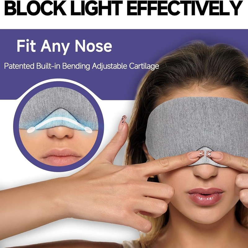 跨境SleepEyeMask棉质睡眠眼罩可调节鼻梁午休航空遮光遮光升级|undefined