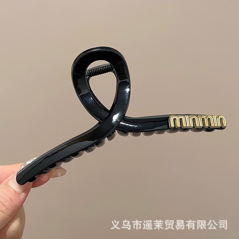 咖色磨砂抓夹女2025年新款发夹后脑勺大号发量多鲨鱼夹子发卡头饰|undefined