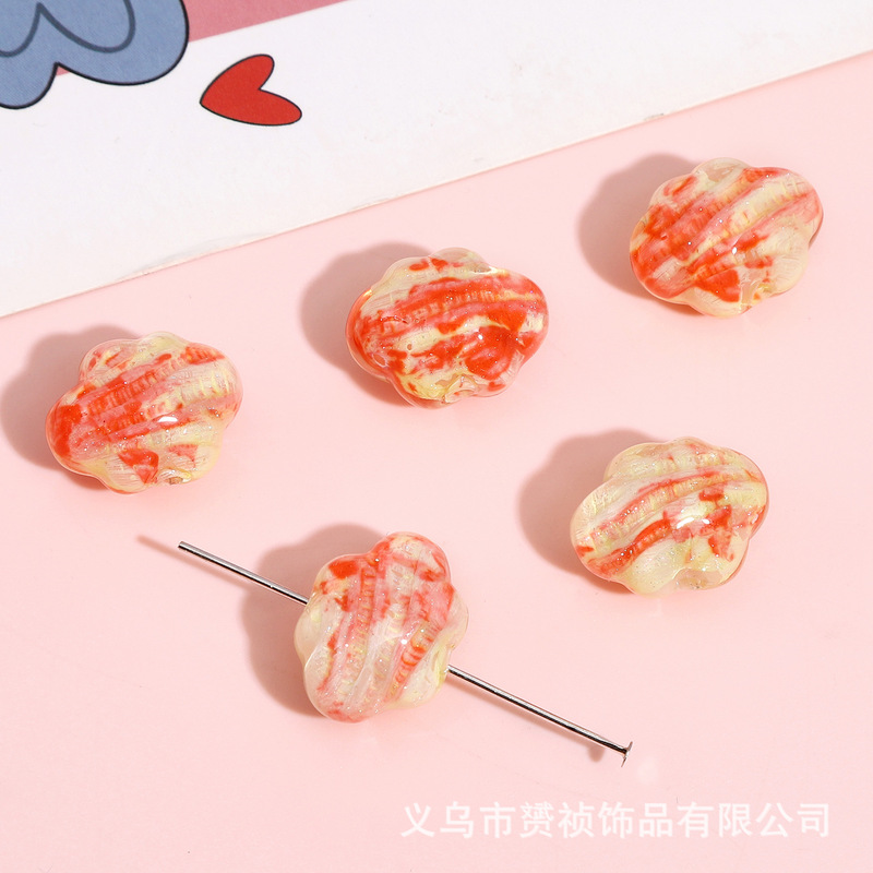 樹脂グラデーション油絵クラウドビーズ diy 手作りビーズブレスレットキーホルダー携帯電話チェーンジュエリーアクセサリー材料|undefined