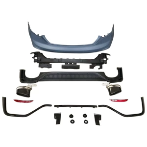 Suitable for Audi A5 2021-2024 models, RS5 rear bumper assembly, rear surround, tail lip, tail throat, and rear lower skirt, in a black finish