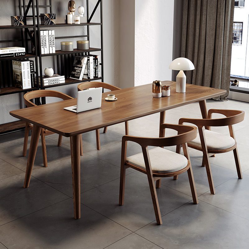 Solid Wood Living Room Long Desk Simple Home Office Computer Desk Study Table Bedroom Long Desk and Chair