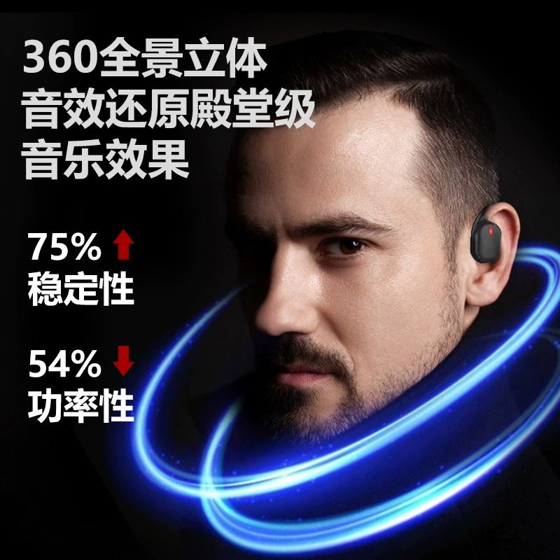 Беспроводные прозрачные наушники, заушины, с LED-дисплеем, Bluetooth