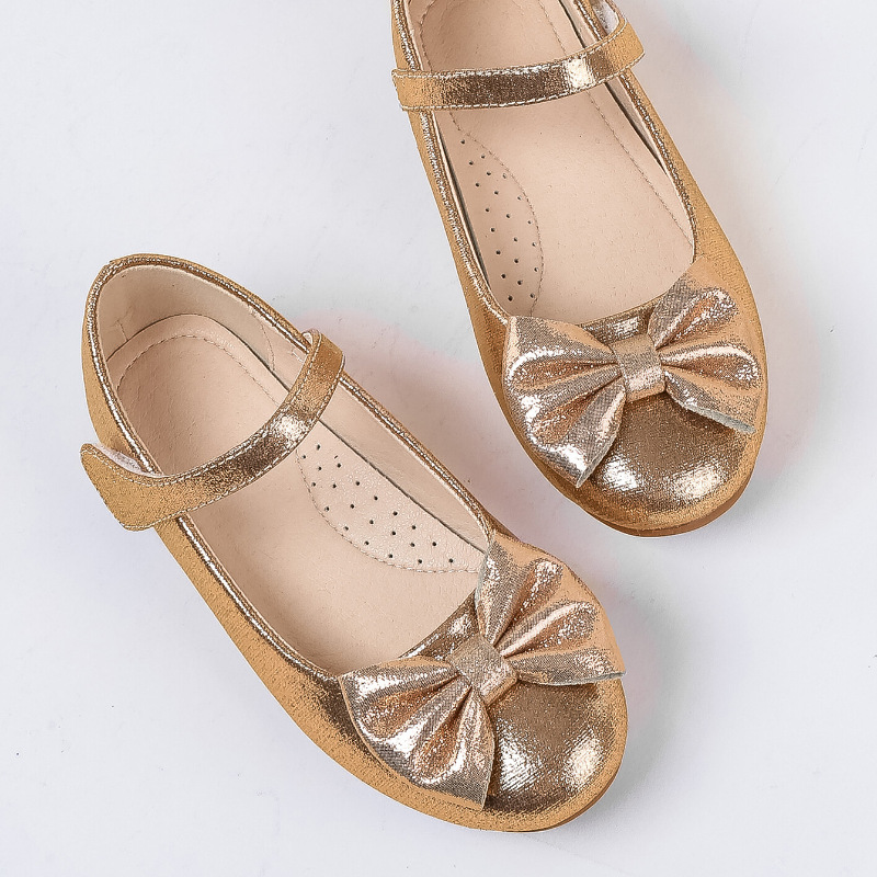 Girl's Vintage Style Solid Color Bowknot Round Toe Flats display picture 3