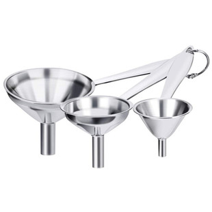 Stainless steel funnel set of 3 kitchen tools oil leakage spice separation funnel with handle conical wine leak suit