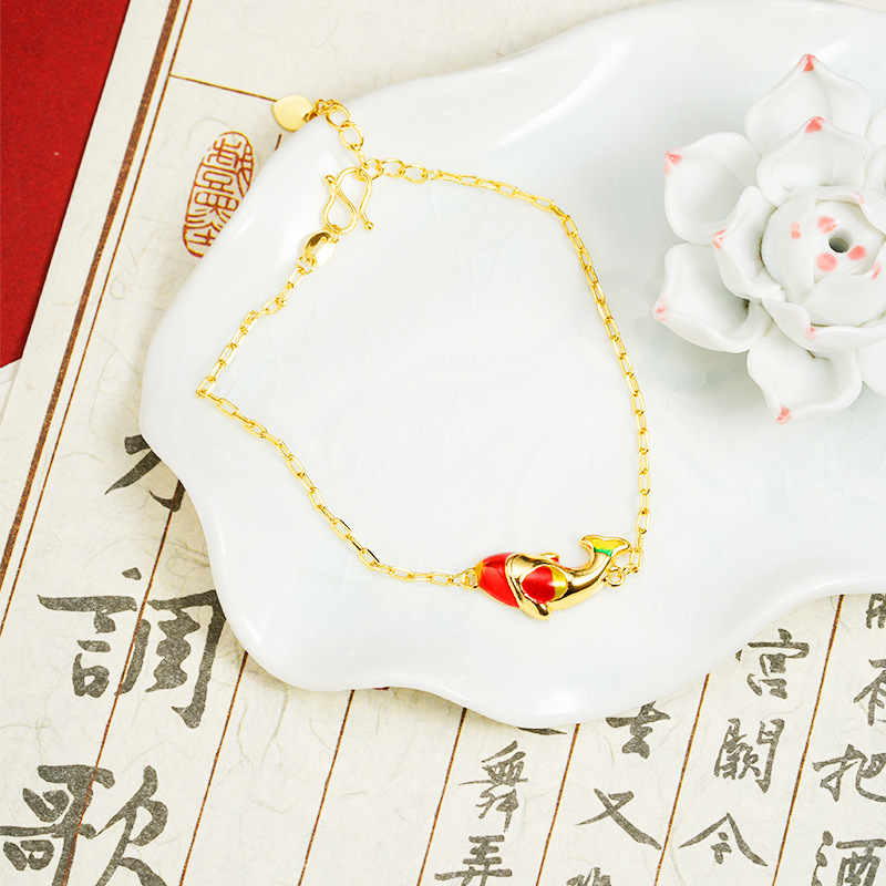 Nueva pulsera de oro de arena vietnamita goteo de aceite año tras año más de Koi joyas de mano para mujeres lujosas joyas de diseño de larga duración