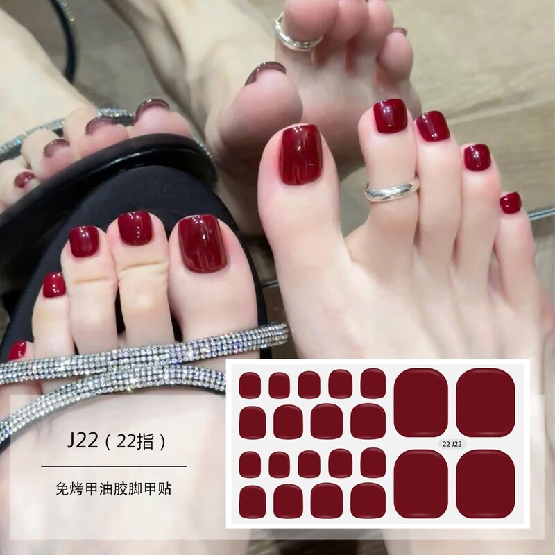 Nail Art Manufacturer Direct Sales No-Bake Toe Gel Nail Stickers Toe Nail Stickers Foot Stickers Wholesale in Stock Waterproof