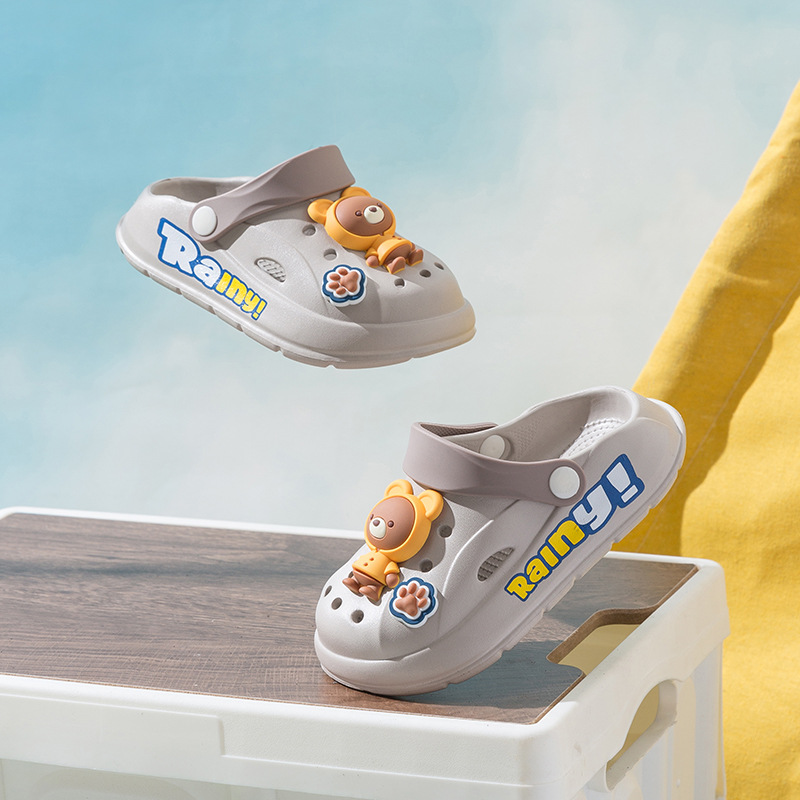 2025 nuevo comercio electrónico comercio exterior lindo oso grande, mediano y pequeño, zapatos con agujeros para niños, ropa exterior, sandalias y pantuflas de suela blanda
