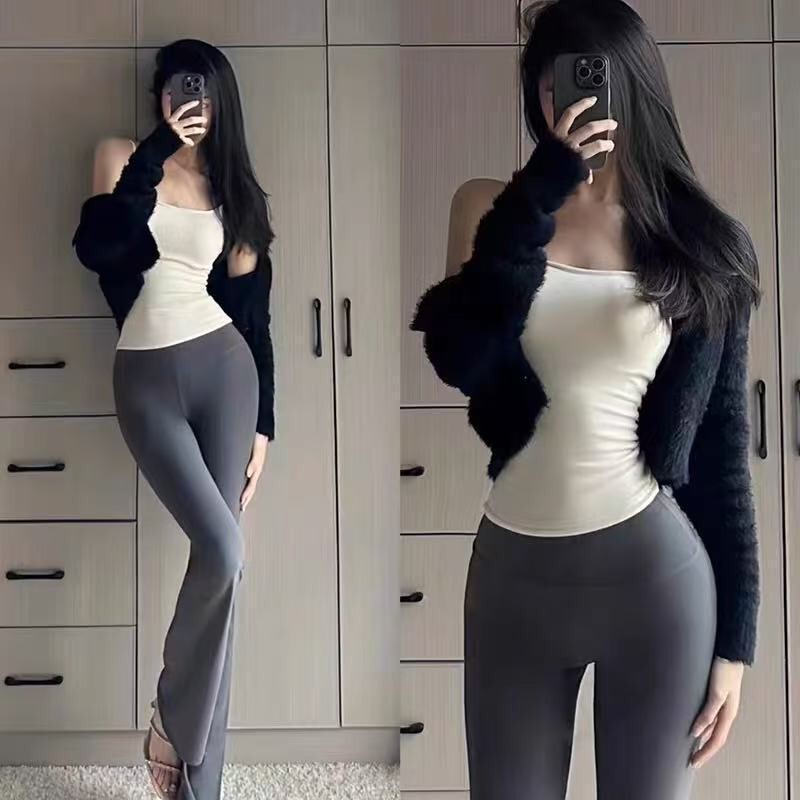 Lulu original Groove bell-bottom pants, high-waisted, hip-lifting, slimming, naked-feel yoga, Pilates, fitness, sports pants for women