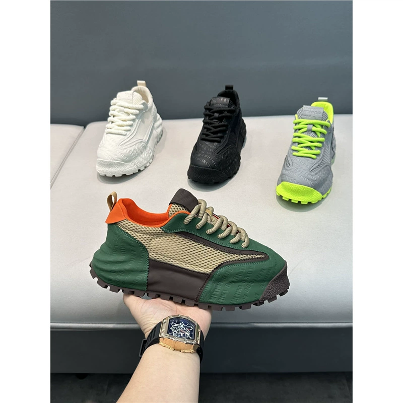 Туфли для папы в европейском стиле, новые летние дышащие сетчатые туфли на толстой подошве, легкая роскошная повседневная мужская обувь, модная интернет-знаменитость, ок