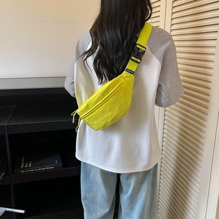 跨境韩系尼龙休闲单肩女2026新款潮牌斜挎包运动胸包小众百搭腰包