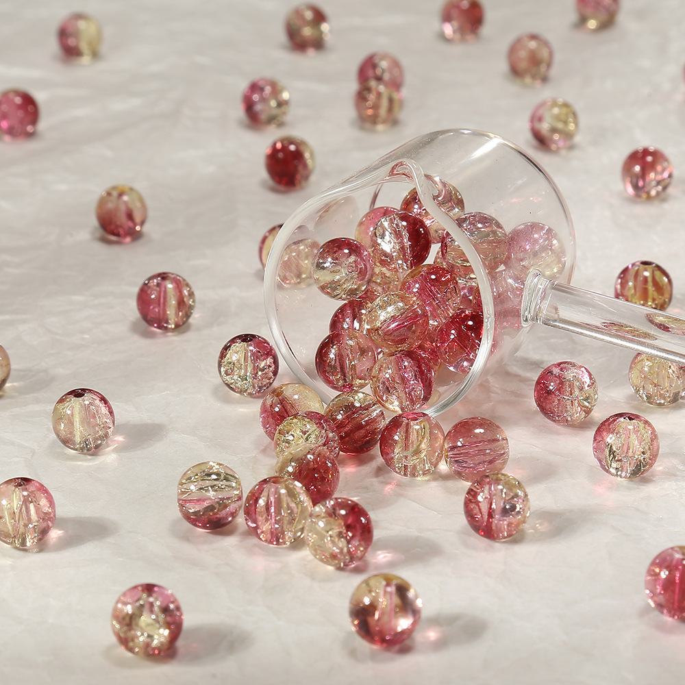 10 ミリメートル [ビッグフィッシュベゴニア] アイスクラック爆発ビーズガラスビーズ手作り diy ブレスレットビーズジュエリーアクセサリー素材