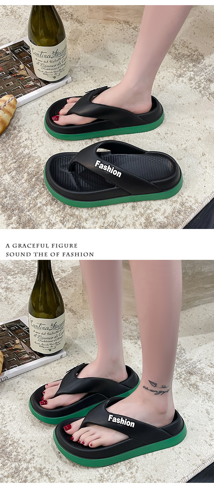 Summer Height Increasing Flip-flops For Women With Thick Sole_voghion.com