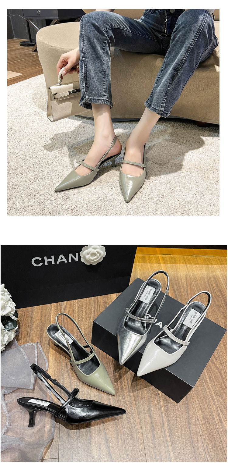 European and American Pointed Women's Summer Fashion is Simple and Slimming, with Slim Heels and Sandals. Versatile High Heels_voghion.com
