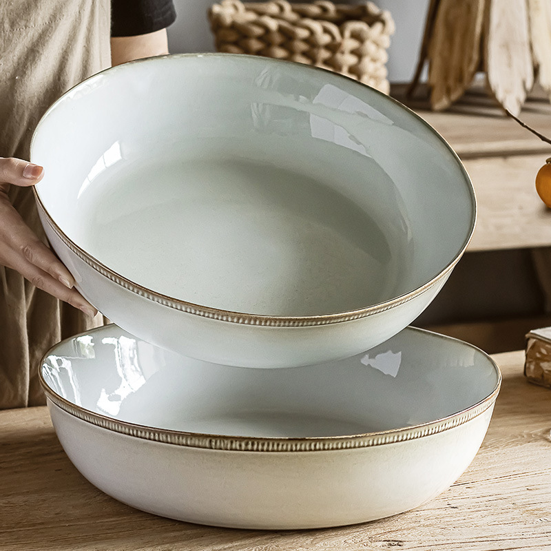 Simple estilo retro vajilla de cerámica hogar creativo sopa de fideos tazón de fideos instantáneos resistente al calor resistente a altas temperaturas Cocina hogar buena materia