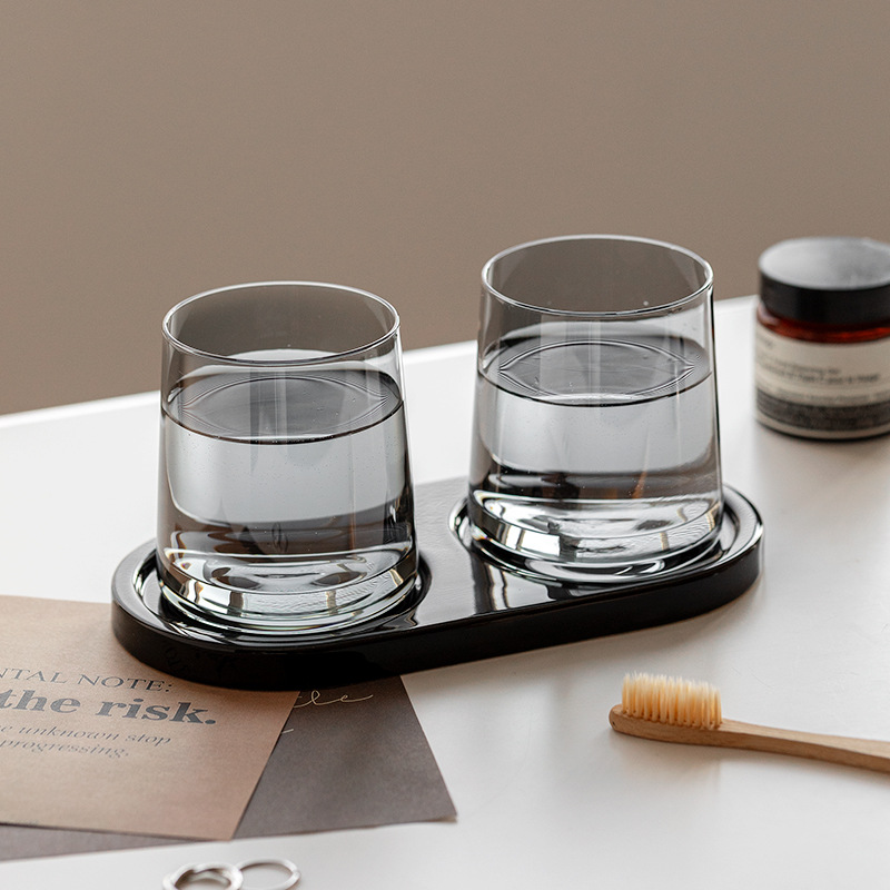 Nordic ins ceramic waterproof tray bathroom countertop supplies storage tray mouthwash Cup tooth set toothpaste storage tray