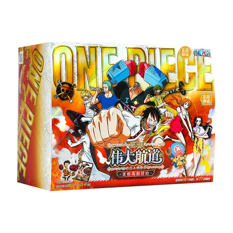 Игра в карты One Piece мини-ластик Cake Island Adventure кукла канцелярия №1 полной коробкой Anime слепая коробка