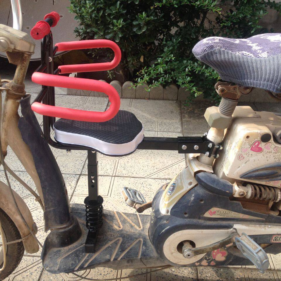 Electric Scooter with Simple and Safe Child Front Seat, Bicycle Baby Support Footrest, Shock-Absorbing Seat