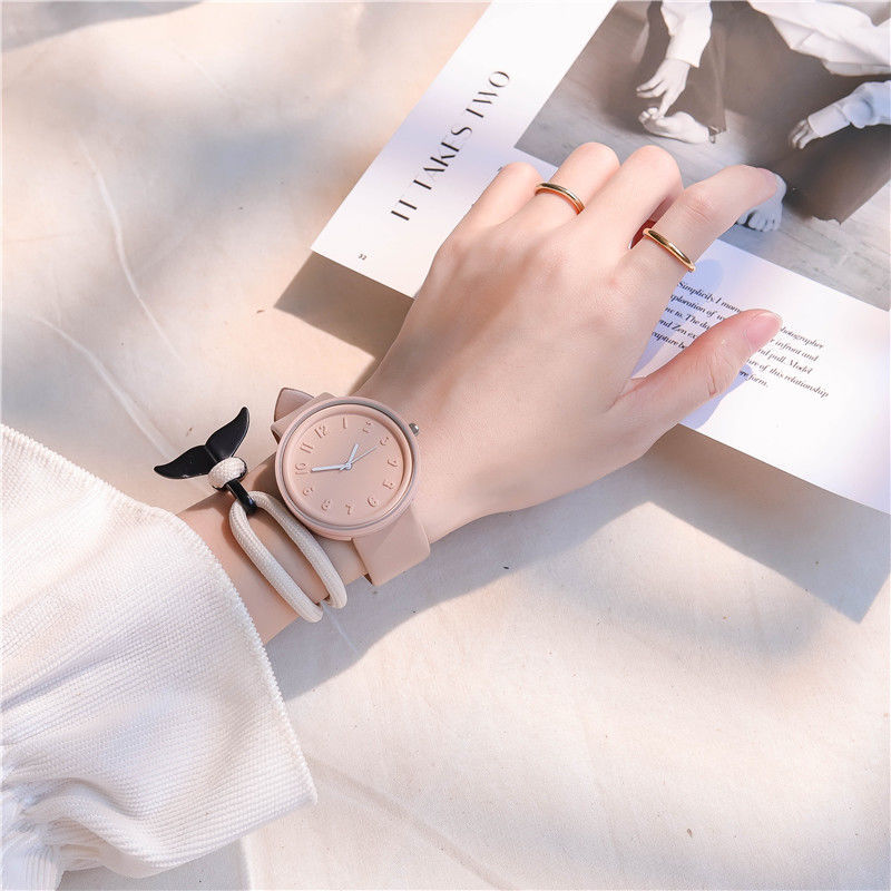 Quartz Movement Solid Color Pattern Unisex Gender Simple Style Solid Color Buckle Quartz Women's Watches