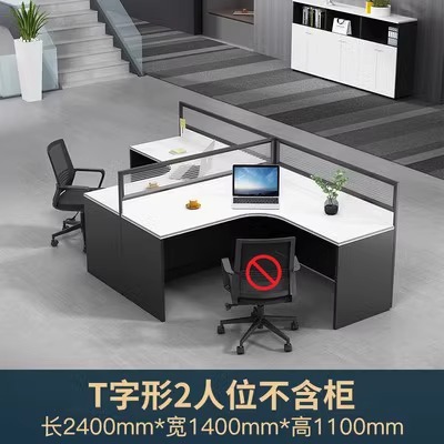 캐비닛이 없는 2인용 회전식 책상