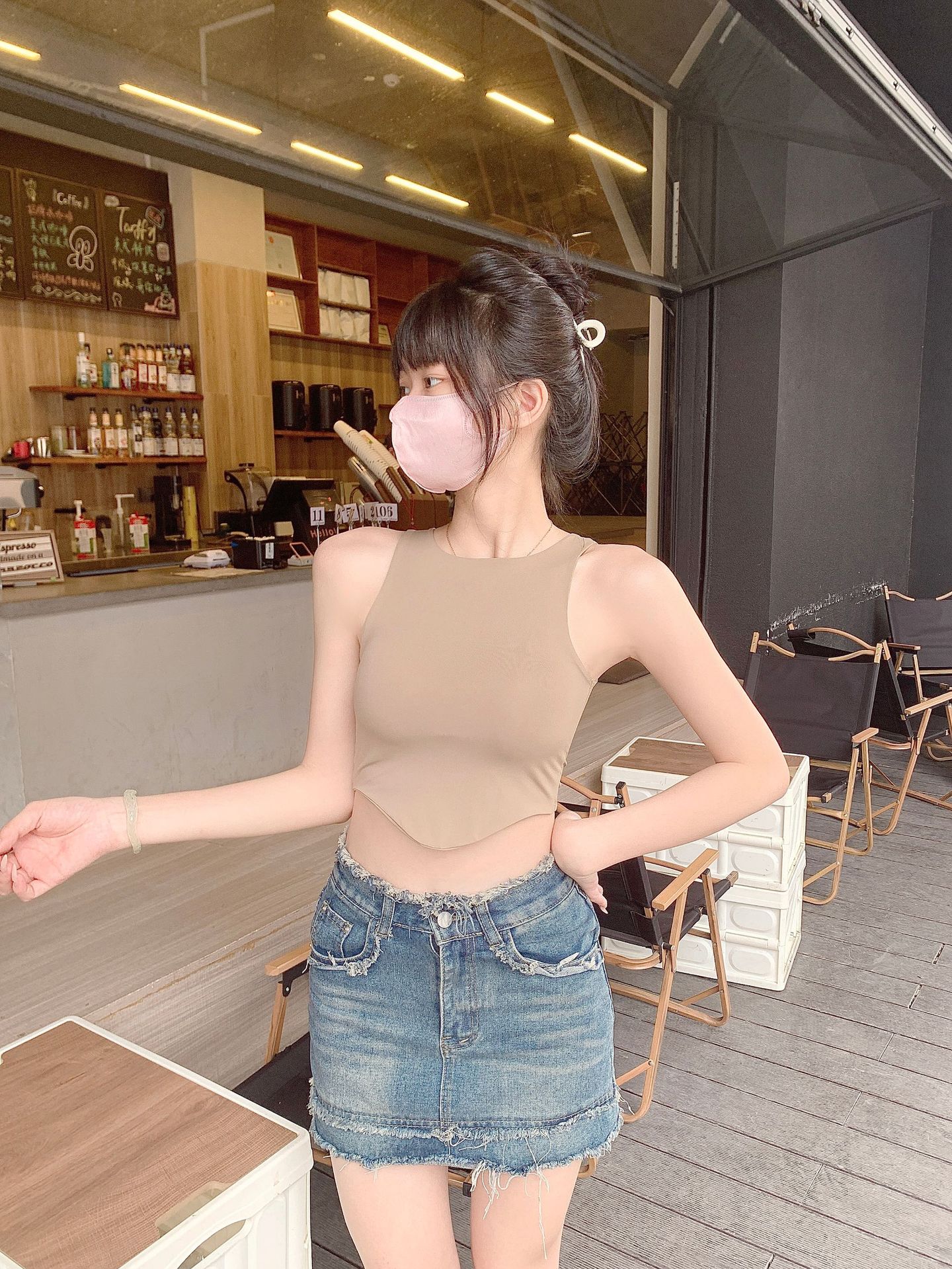 Verano de hielo de seda de belleza correa trasera envuelto chaleco en el pecho taza fija desgaste interior desgaste exterior chica caliente tubo de base superior chaleco sin mangas