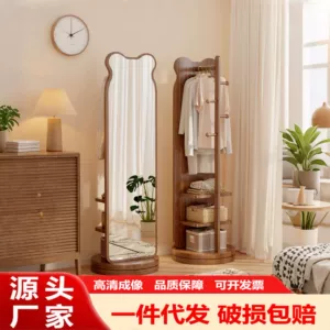 Зеркало в полный рост, зеркало от пола до потолка, встроенное передвижное зеркало для домашней одежды и шляпы, сверхпрозрачное взрывозащищенное вращающееся туалетное зеркало.