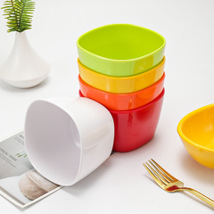 彩色密胺小碗商用餐具塑料碗快餐飯碗粥碗四方形湯碗甜品碗米飯碗