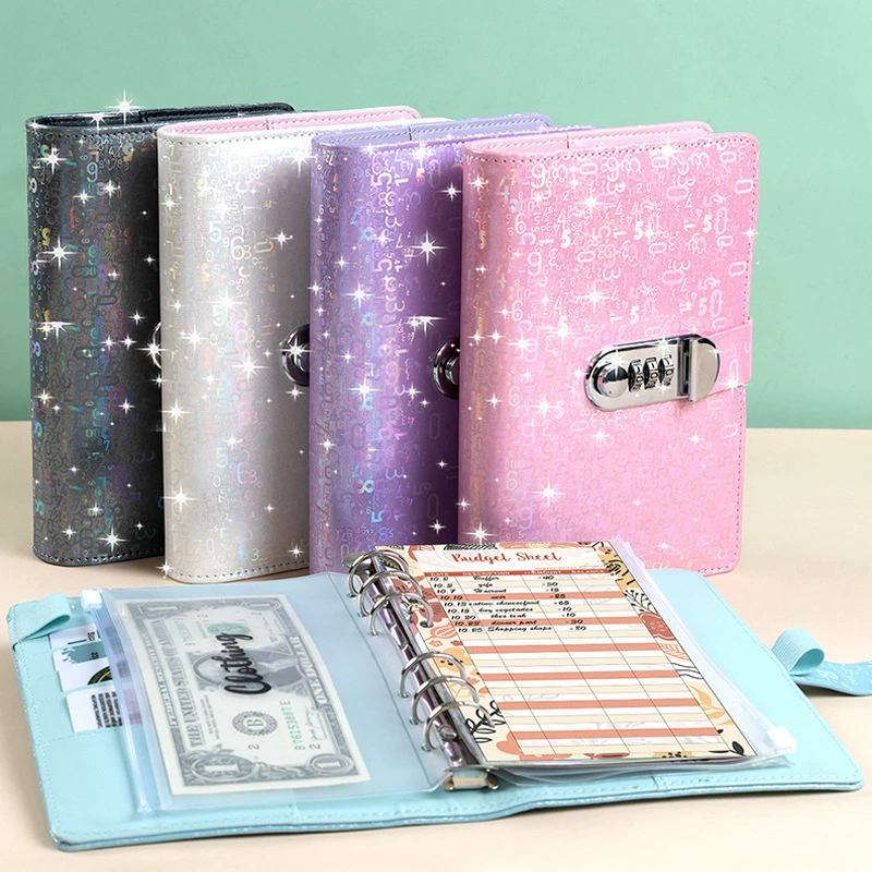 Трансграничный A6 кодовый замок PU кожаный макарон креативный ноутбук денежного планирования ручной книги