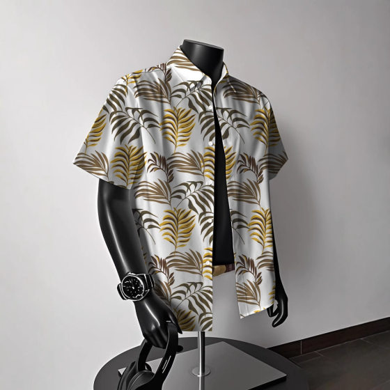 American Style Ice Silk Shirt Short Sleeve Summer Hawaiian Beach Shirt for Men and Women Loose Casual Thin Coat