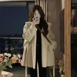 法式赫本风双面呢子外套女秋冬季温柔韩系穿搭高级感外穿毛呢大衣