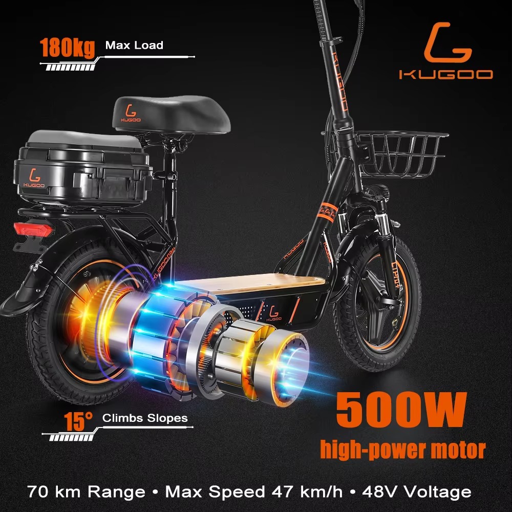 M Cross-Border Exclusive Supply 14inch Portable Two-Wheel Electric Scooter Foldable Commuter Scooter Adult Electric Scooter C1Pro+