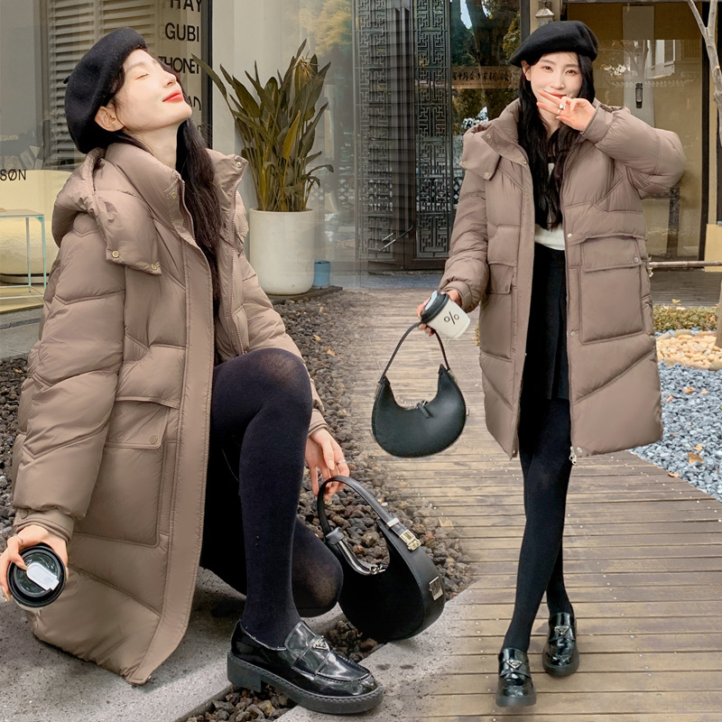 Ropa de algodón femenina larga sensación de diseño nicho abrigo de algodón caliente chaqueta de algodón holgada coreana 2024 nuevo abrigo de otoño y invierno image 3