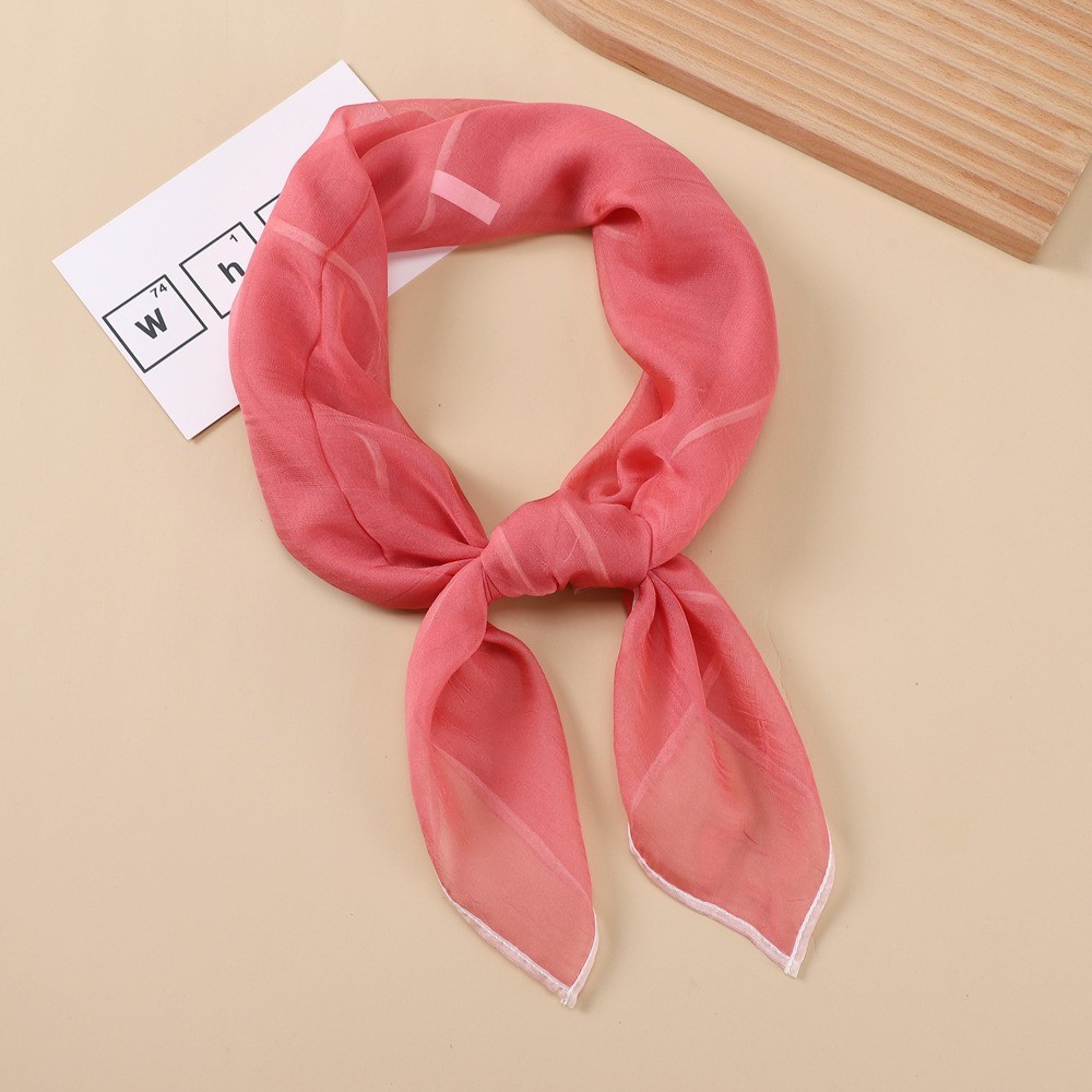 Women's Solid Color 70 Cm Small Square Scarf Breathable Sweat Absorbent Artistic Simple Professional Silk Scarf_voghion.com