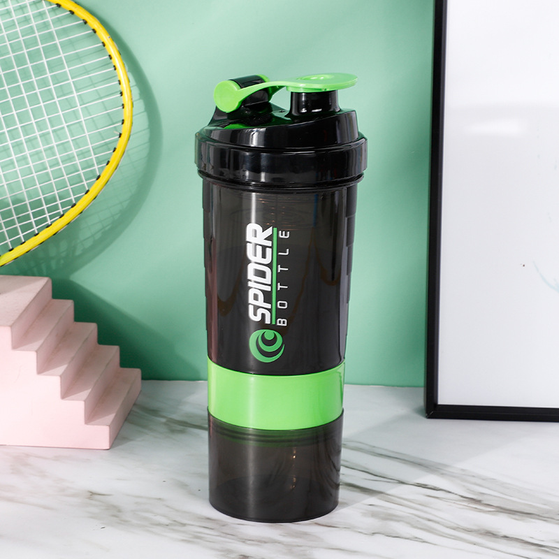 Powder and pill box three-layer shaker protein powder fitness sports shaker smoothie blender cup fashionable water cup