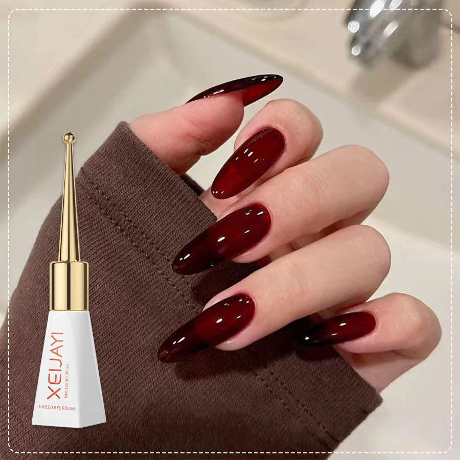 Autumn and winter New Year red series Nail Polish glue 2023 new rich velvet red nail salon special phototherapy glue