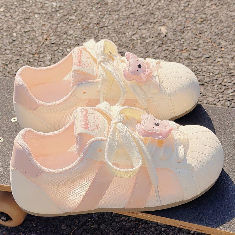Summer breathable shell-toe women's shoes, mesh white sneakers, 2026 new model, suitable for pairing with skirts, versatile and lightweight sneakers