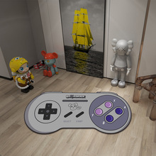 游戏机手柄仿羊绒地垫现货创意电竞房地毯防滑吸水耐磨卧室床边毯