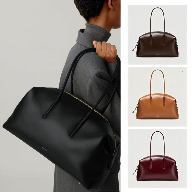 New Demellier bowling bag Stockholm genuine leather shoulder underarm bag large capacity handbag tote bag New Demellier bowling bag Stockholm genuine leather shoulder underarm bag large capacity handbag tote bag
