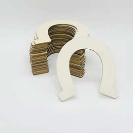 跨境新款厂家直销原木U形马蹄形状木片 diy木质装饰挂件24个一包