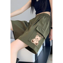 工装短裤女夏季薄款运动裤外穿宽松直筒阔腿中裤爆款休闲五分裤子