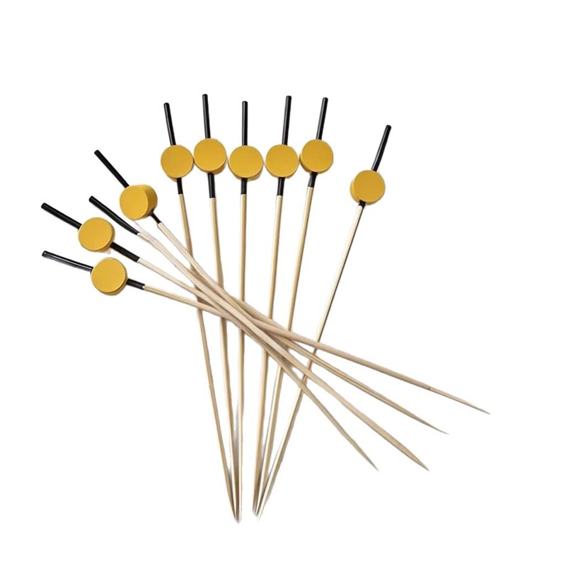 使い捨て竹串平円珠串串串100本/包、12c、10Cm、9Cm、クリエイティブ竹串装飾|undefined