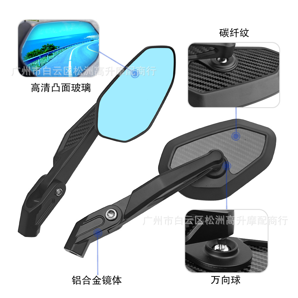 Suitable for Honda Adv350 Nwg150 Motorcycle Modified Aluminum Alloy Folding Carbon Fiber Rearview Mirror
