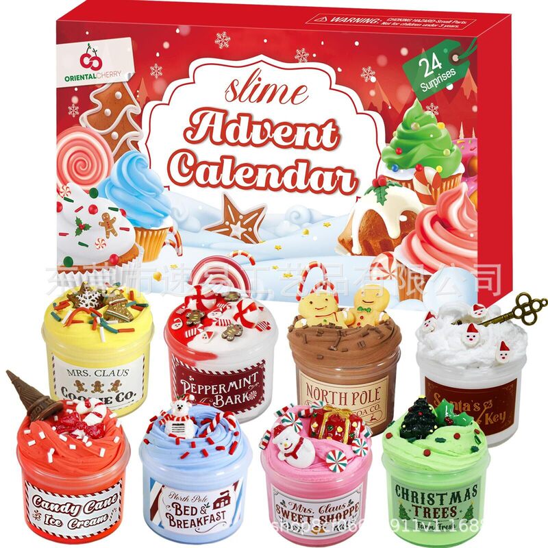 现货Advent Calendar 2025-24 Days DIY黏土蛋糕桶圣诞倒计时盲盒|undefined