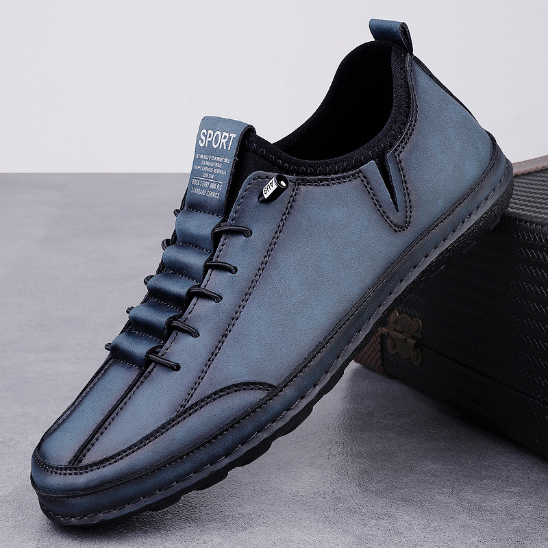 Zapatos de cuero de hombre de tamaño grande 2025 nuevos zapatos casuales transpirables con suela suave para trabajar, seguro laboral para trabajar, zapatos de cuero de cocinero de estilo general