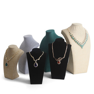 High-End Velvet Necklace Display Stand Portrait Model Jewelry Stand Neck Counter Props Display Stand Manufacturer Wholesale