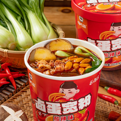 【New Product】Hi Chew Halal Egg Wide Noodles 162g*6 Carton Pack Hot and Sour Noodles for Making Soup in Dormitory Late-Night Snack