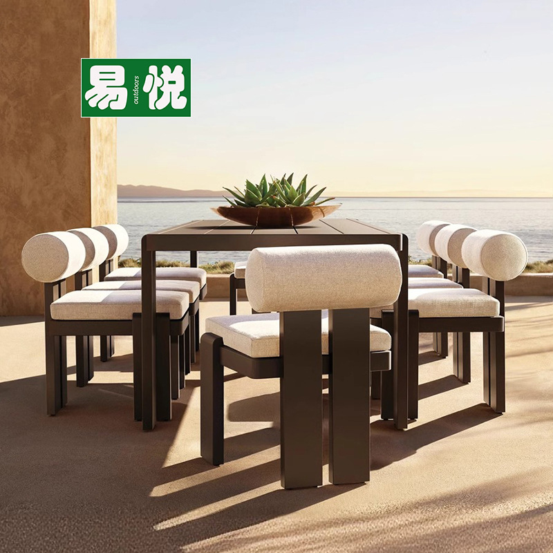 Teca al aire libre sofá patio al aire libre hotel chalet aluminio mesas y sillas terraza jardín diseñador madera sólida al aire libre