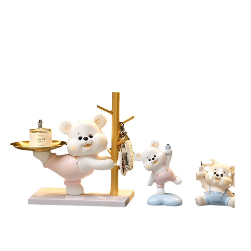 창조적 인 폭력 곰 키 보관 장식품 거실 홈 입구 신발 캐비닛 장식