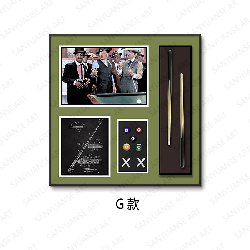 Sala de billar Pintura colgante Sala de billar tridimensional Mural Pintura de decoración de restaurante tridimensional Pintura colgante de billar